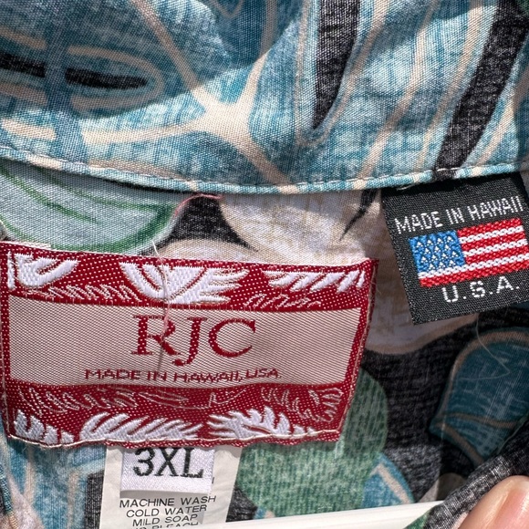 74A. RJC Men’s Aloha Button up Short sleeve Hawaii wear Made in Hawaii 3XL - Picture 3 of 6